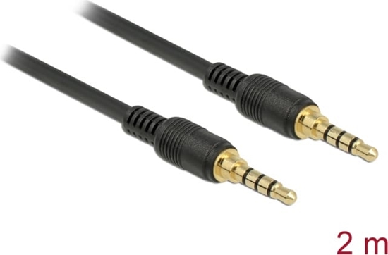 Picture of Delock Klinkenkabel 3,5 mm 4 Pin Stecker > Stecker 2 m schwarz