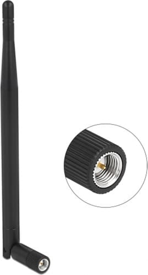 Picture of Delock LPWAN 863 MHz - 928 MHz Antenna SMA plug 1.64 dBi omnidirectional with tilt joint black
