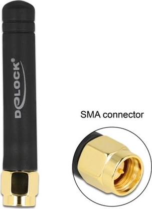 Picture of Delock LPWAN 868 MHz Antenna SMA plug 1.6 dBi omnidirectional fixed black