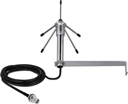 Picture of Delock LPWAN 868 MHz Antenna TNC jack 3 dBi omnidirectional fixed with connection cable RG-58 C/U 3 m wall mounting outdoor silver