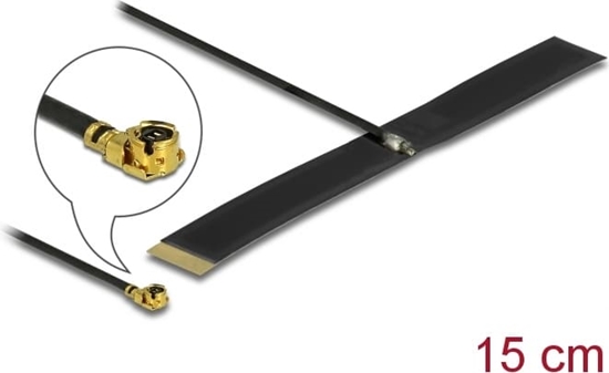 Picture of Delock LPWAN Antenna I-PEX Inc., MHF® I plug -0.38 dBi 1.13 15 cm FPC internal self-adhesive