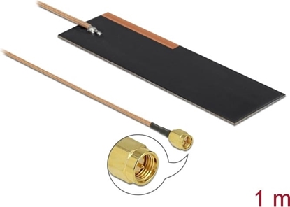 Picture of Delock LPWAN Antenna SMA plug 1 - 2 dBi RG-178 1 m PCB internal self adhesive