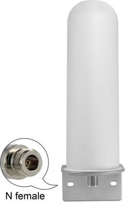 Picture of Delock LTE Antenna N jack 4 - 6 dBi 22 cm omnidirectional fixed wall and pole mounting white outdoor