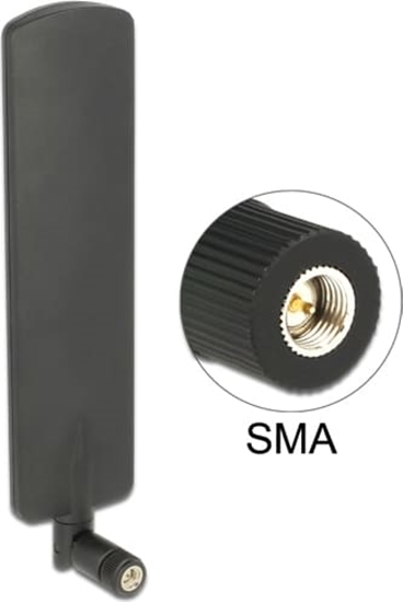 Picture of Delock LTE Antenna SMA plug 2 dBi omnidirectional rotatable with tilt joint black