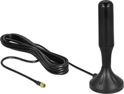 Picture of Delock LTE Antenna SMA plug 3 - 5 dBi 12.4 cm fixed omnidirectional with magnetic base and connection cable RG-174 A/U 3 m outdoor black