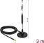Picture of Delock LTE Antenna SMA plug 6 dBi fixed omnidirectional with magnetic base and connection cable RG-58 3 m outdoor black