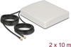 Picture of Delock LTE MIMO Antenna 2 x SMA Plug 8 dBi directional with connection cable RG-58 10 m white outdoor
