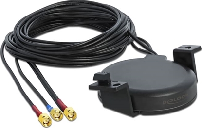 Picture of Delock LTE MIMO GNSS Antenna 3 x SMA plug RG-174 3 m screw mounting outdoor black