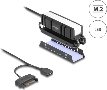 Picture of Delock M.2 Heat sink for SSD 2280 with RGB LED illumination