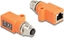 Attēls no Delock M12 Adapter A-coded 8 pin female to RJ45 jack Cat.5e with mounting hole straight orange