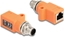Изображение Delock M12 Adapter A-coded 8 pin male to RJ45 jack Cat.5e with mounting hole straight orange