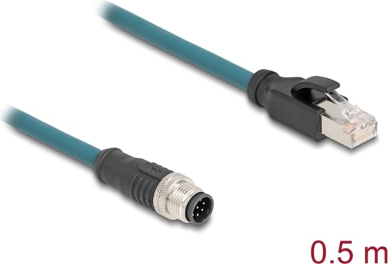 Picture of Delock M12 Adapter Cable A-coded 8 pin male to RJ45 male 50 cm