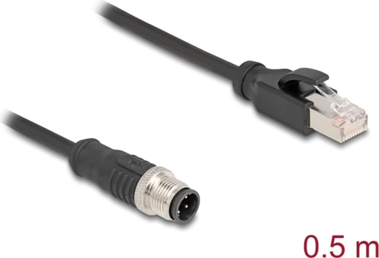 Picture of Delock M12 Adapter Cable D-coded 4 pin male to RJ45 male 50 cm