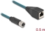 Picture of Delock M12 Adapter Cable X-coded 8 pin female to RJ45 female 50 cm