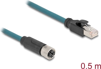 Picture of Delock M12 Adapter Cable X-coded 8 pin female to RJ45 male 50 cm