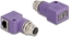 Изображение Delock M12 Adapter D-coded 4 pin female to RJ45 jack Cat.5e with mounting hole 90° angled violet