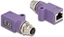 Изображение Delock M12 Adapter D-coded 4 pin female to RJ45 jack Cat.5e with mounting hole straight violet