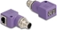 Изображение Delock M12 Adapter D-coded 4 pin male to RJ45 jack Cat.5e with mounting hole 90° angled violet