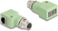 Picture of Delock M12 Adapter X-coded 8 pin female to RJ45 jack Cat.5e with mounting hole 90° angled green