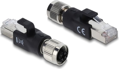 Picture of Delock M12 Adapter X-coded 8 pin female to RJ45 plug black