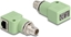 Picture of Delock M12 Adapter X-coded 8 pin male to RJ45 jack Cat.5e with mounting hole 90° angled green