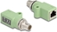 Изображение Delock M12 Adapter X-coded 8 pin male to RJ45 jack Cat.5e with mounting hole straight green