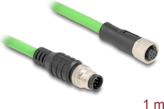 Picture of Delock M12 Cable A-coded 8 pin male to female PUR (TPU) 1 m