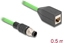 Attēls no Delock M12 Cable A-coded 8 pin male to RJ45 female PUR (TPU) 0.5 m