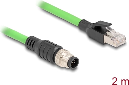 Picture of Delock M12 Cable A-coded 8 pin male to RJ45 male PUR (TPU) 2 m