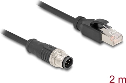 Picture of Delock M12 Cable A-coded 8 pin male to RJ45 male PVC 2 m