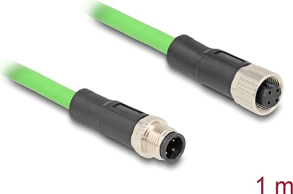 Picture of Delock M12 Cable D-coded 4 pin male to female PUR (TPU) 1 m