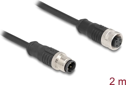 Picture of Delock M12 Cable D-coded 4 pin male to female PVC 2 m