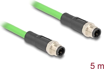 Picture of Delock M12 Cable D-coded 4 pin male to male PUR (TPU) 5 m