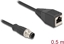 Изображение Delock M12 Cable D-coded 4 pin male to RJ45 female PVC 0.5 m