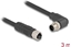 Picture of Delock M12 Cable L-coded 4 pin male right angled to female straight PUR suitable for drag chains 3 m black