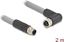 Изображение Delock M12 Cable L-coded 5 pin male straight to female right angled PUR suitable for drag chains 2 m grey