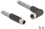 Attēls no Delock M12 Cable L-coded 5 pin male straight to female right angled PUR suitable for drag chains 5 m grey