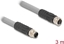 Attēls no Delock M12 Cable L-coded 5 pin male to female PUR suitable for drag chains 3 m grey