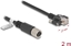 Picture of Delock M12 Cable X-coded 8 pin female to RJ45 plug with screws Cat.6A S/FTP 2 m black
