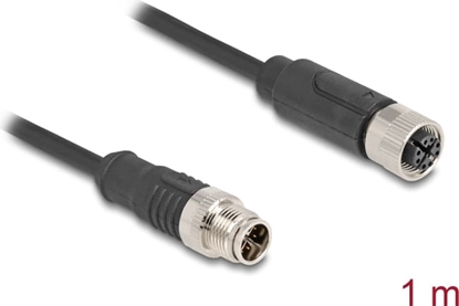 Picture of Delock M12 Cable X-coded 8 pin male to female PVC 1 m