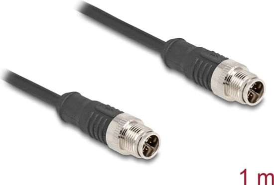 Picture of Delock M12 Cable X-coded 8 pin male to male PVC 1 m
