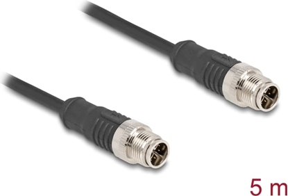 Picture of Delock M12 Cable X-coded 8 pin male to male PVC 5 m