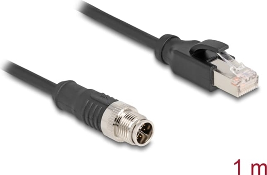 Picture of Delock M12 Cable X-coded 8 pin male to RJ45 male PVC 1 m