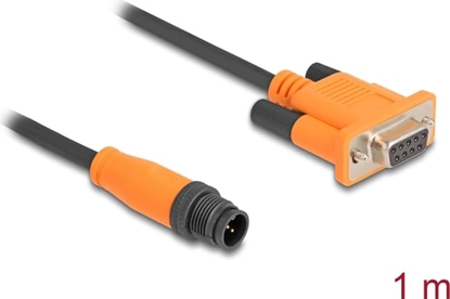 Picture of Delock M12 CAN Bus Cable A-coded 5 pin male to D-Sub 9 female 1 m