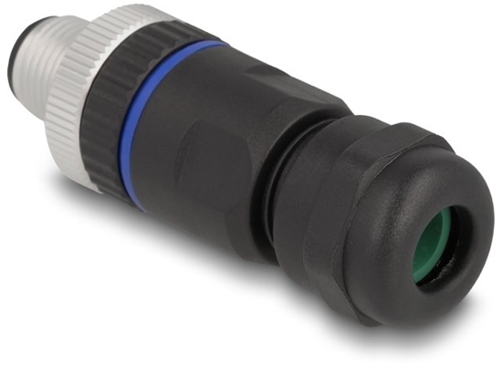Picture of Delock M12 Connector A-coded 8 pin male for mounting with screw connection