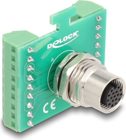 Picture of Delock M12 Transfer Module Adapter A-coded 17 pin female to 18 pin terminal block for installation