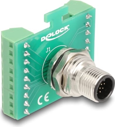 Attēls no Delock M12 Transfer Module Adapter A-coded 17 pin male to 18 pin terminal block for installation