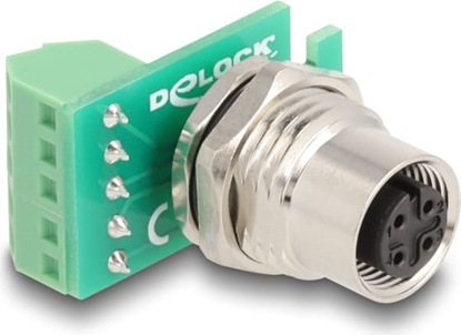 Attēls no Delock M12 Transfer Module Adapter A-coded 4 pin female to 5 pin terminal block for installation