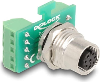 Attēls no Delock M12 Transfer Module Adapter A-coded 8 pin female to 9 pin terminal block for installation
