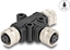 Attēls no Delock M12 T-Splitter A-coded 4 pin 1 x female to 2 x female parallel connection